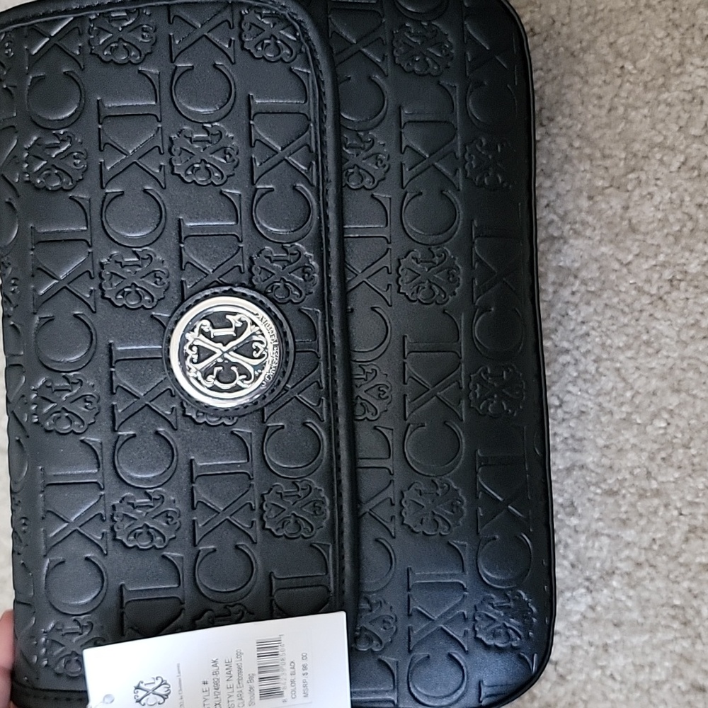 Christian Lacroix Black Embossed Logo Bag